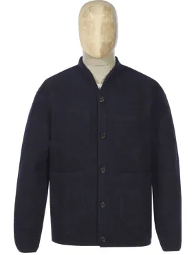 Universal Works Cardigan Navy Wool Fleece