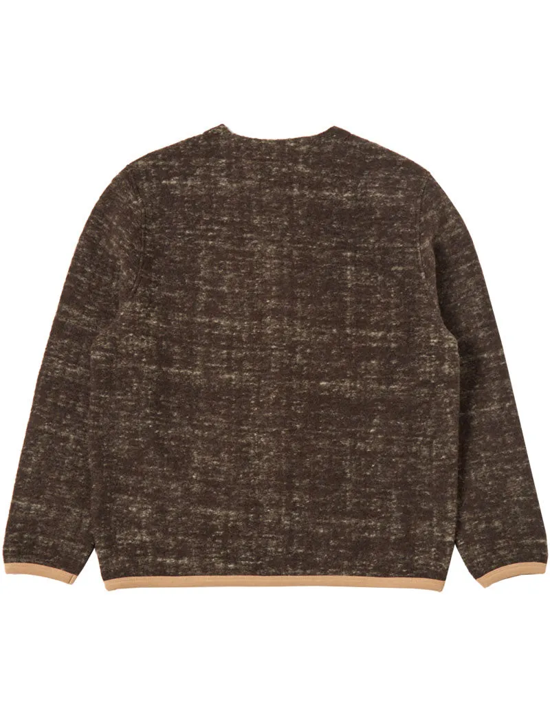 Universal Works Marble Fleece Cardigan Brown