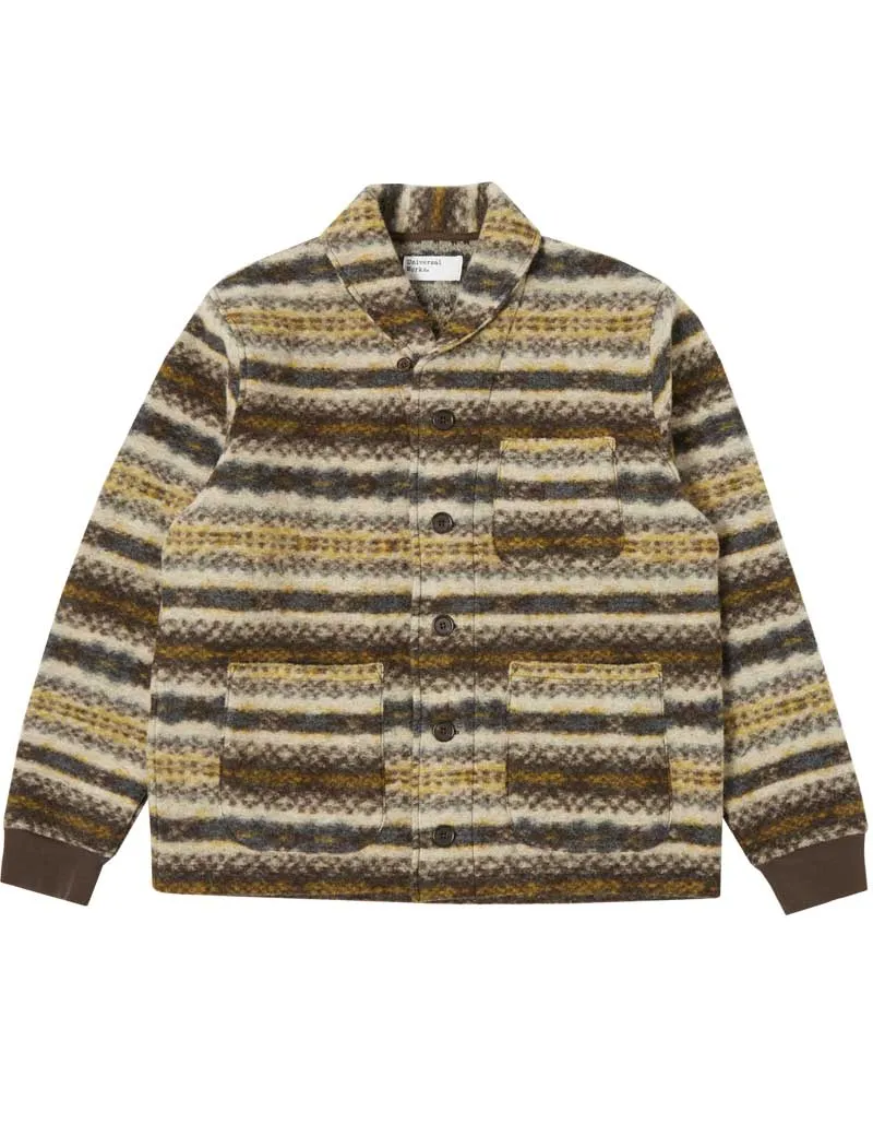 Universal Works New York Cardigan Fairisle Wool Mix