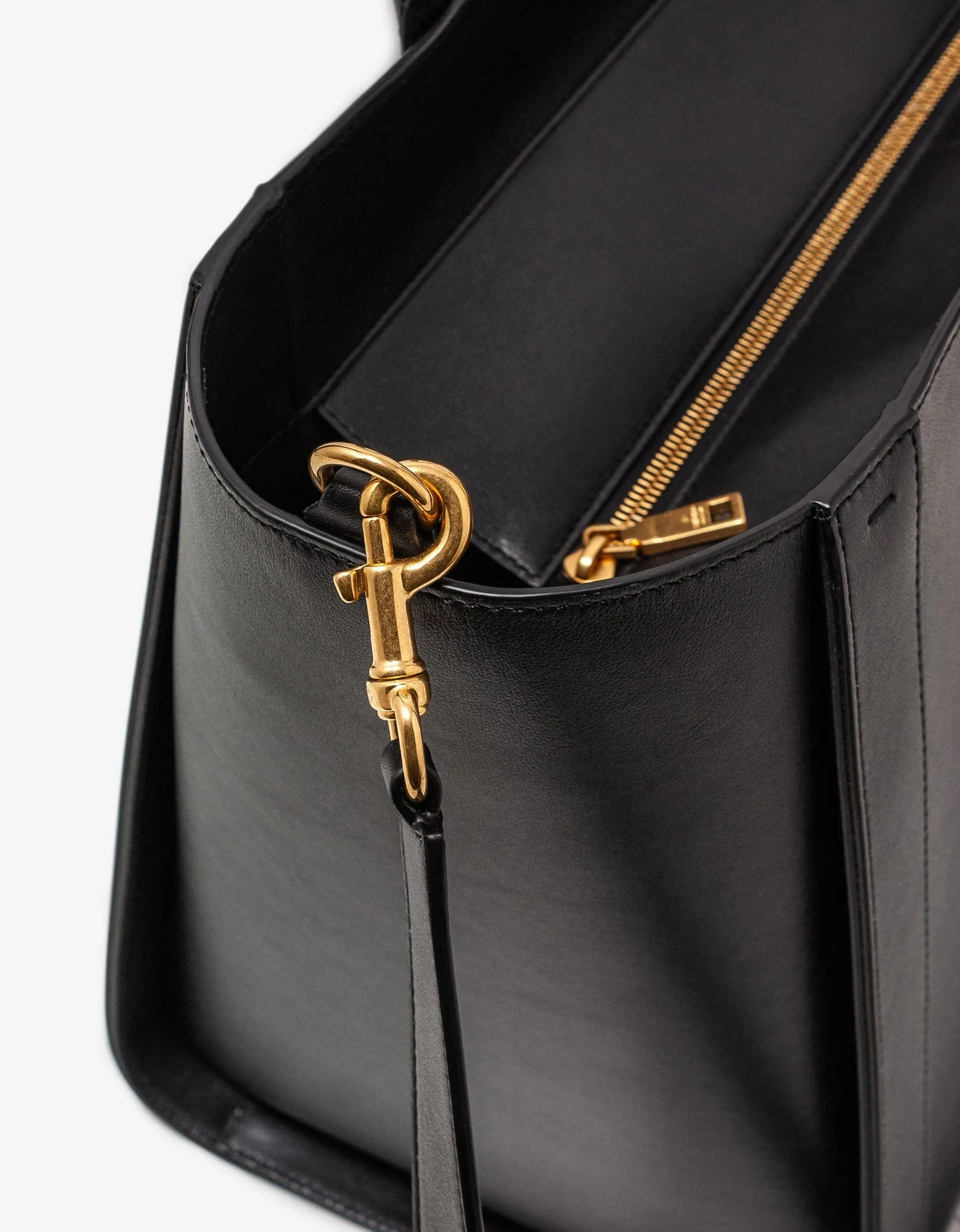 Valentino Garavani Black VLogo Signature Leather Tote Bag