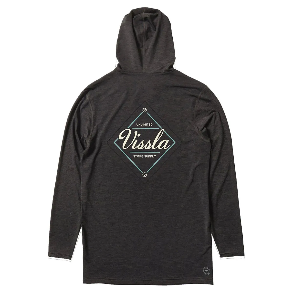 Vissla Twisted Eco Hooded Long Sleeved Rash Vest - Black Heather