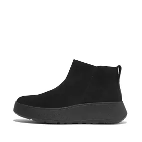 Women's Fitflop F-Mode Suede Flatform Zip Ankle Boots Color: All Black