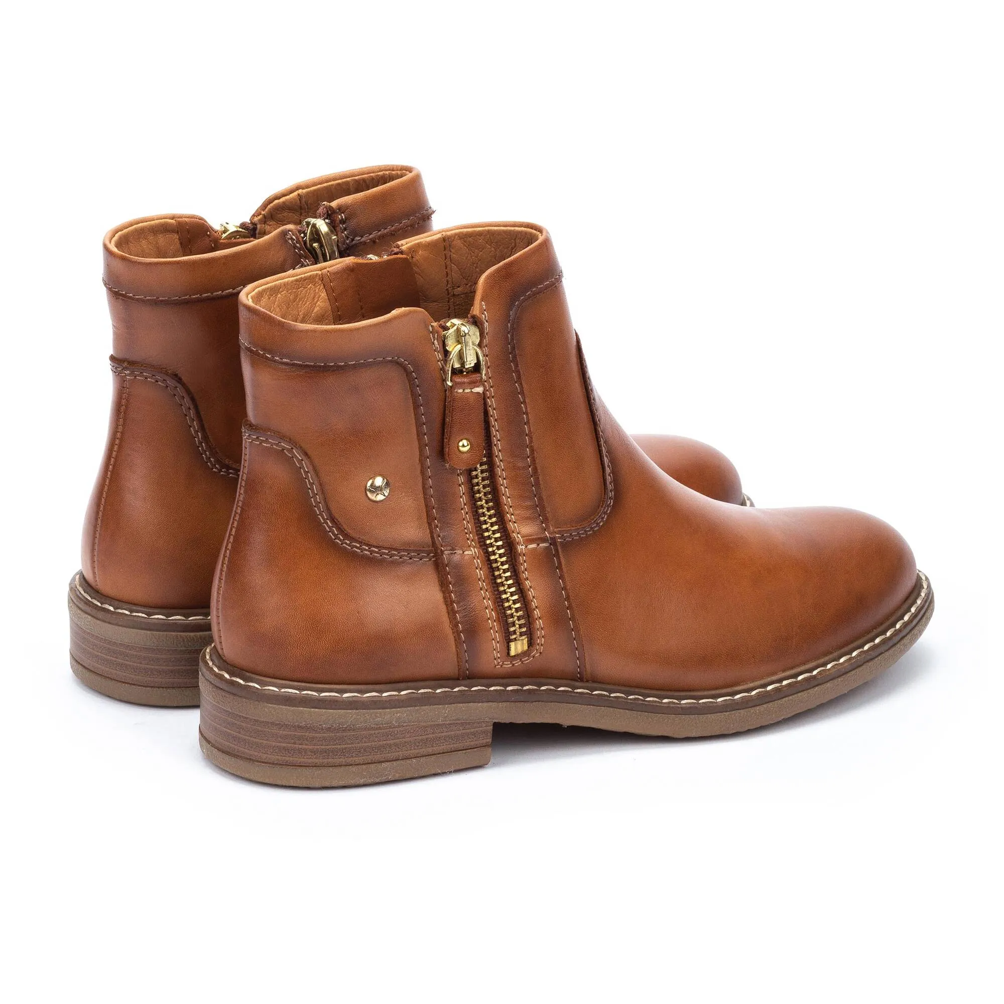 Women's Pikolinos Aldaya Ankle Boots with Zip Color: Brandy (WIDE WIDTH)