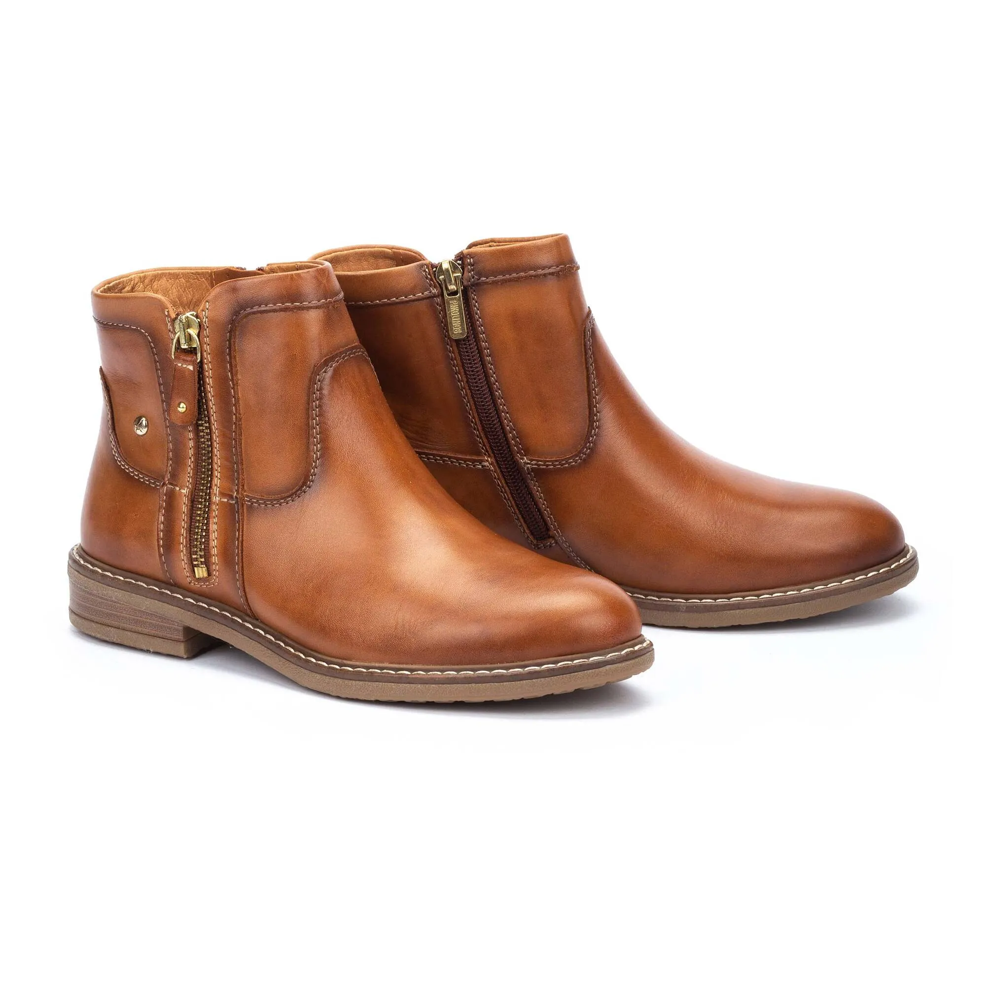 Women's Pikolinos Aldaya Ankle Boots with Zip Color: Brandy