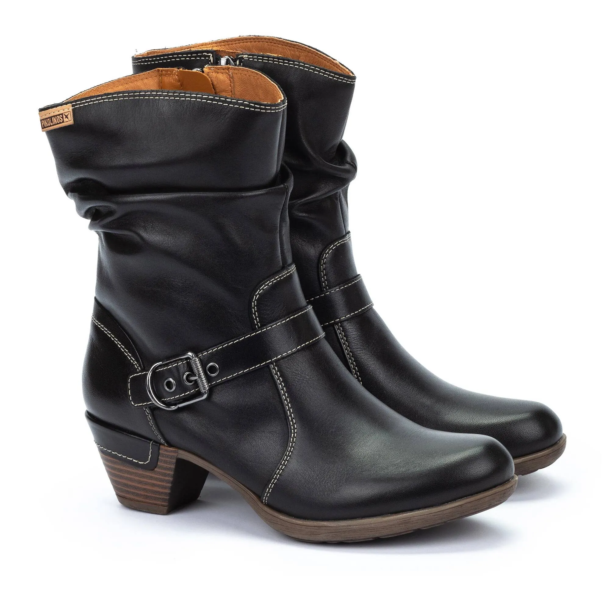 Women's Pikolinos Rotterdam Ankle boots with Buckle Color: Black