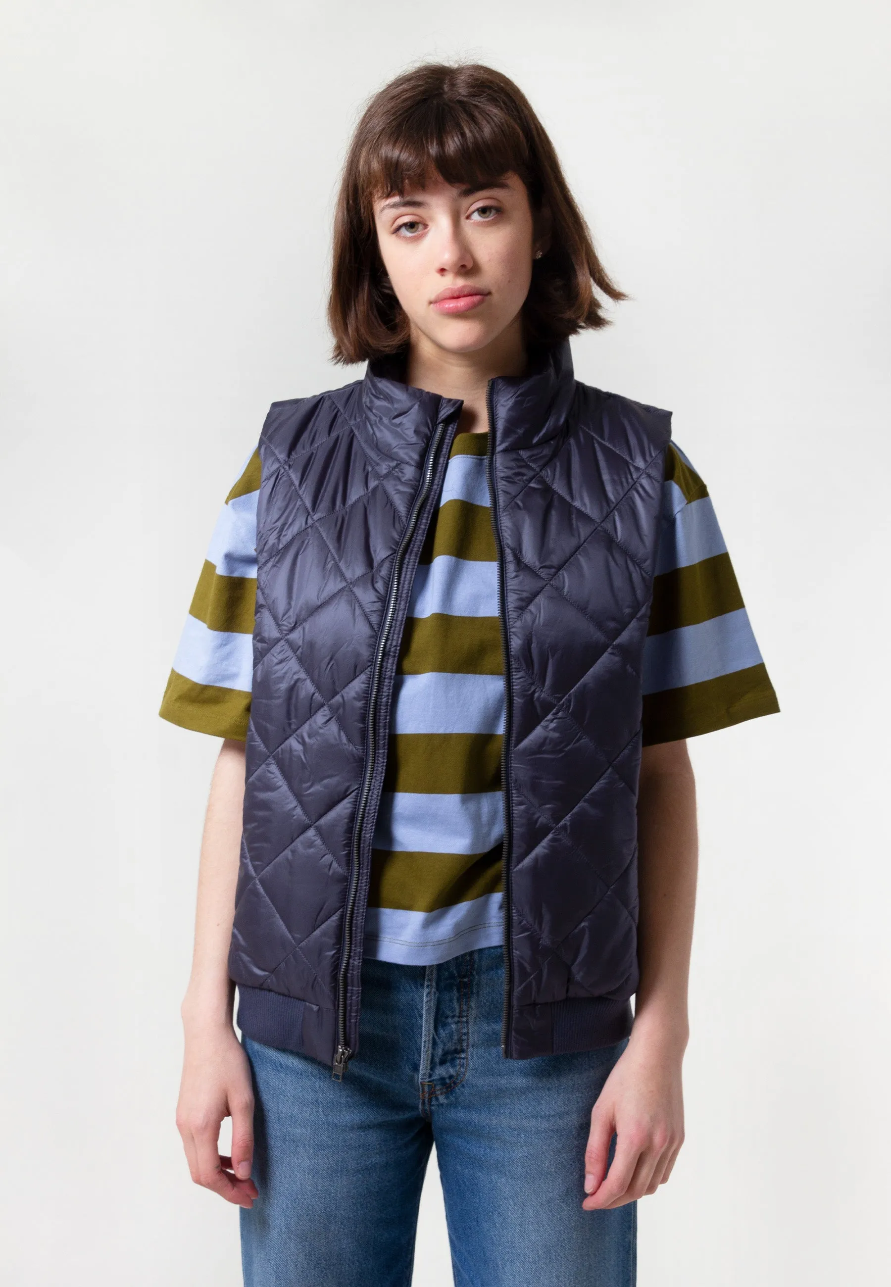 Womens Prow Bomber Vest - smolder blue