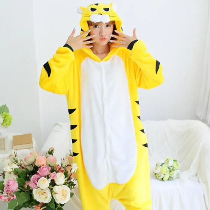 Yellow Tiger Animal Themes Hoodie Men/Women