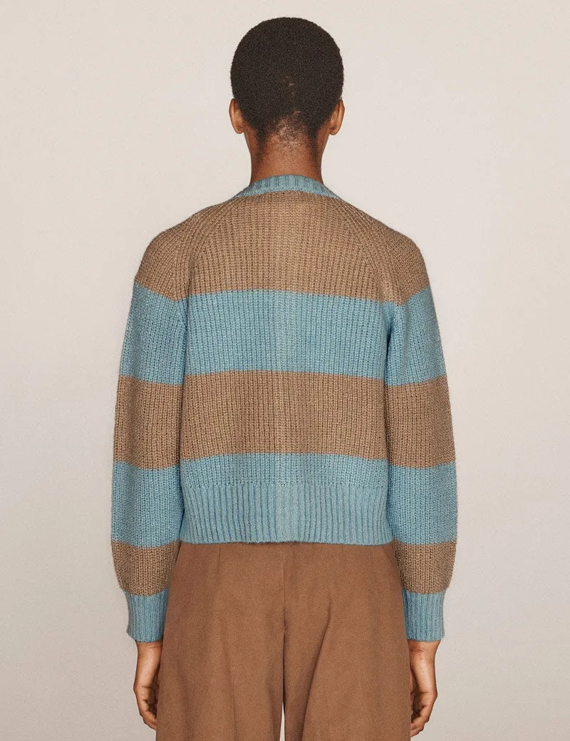 Ymc Foxtail Mohair Cardigan Sand Light Blue