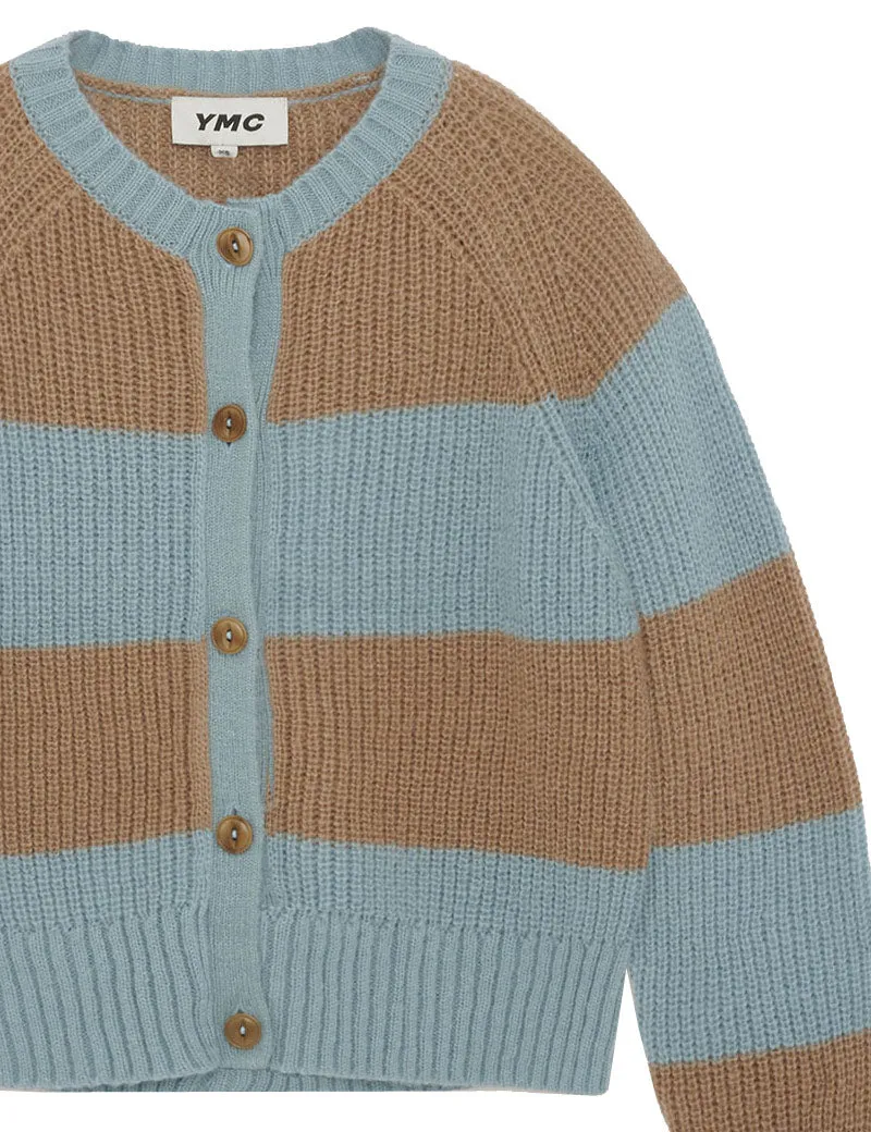 Ymc Foxtail Mohair Cardigan Sand Light Blue