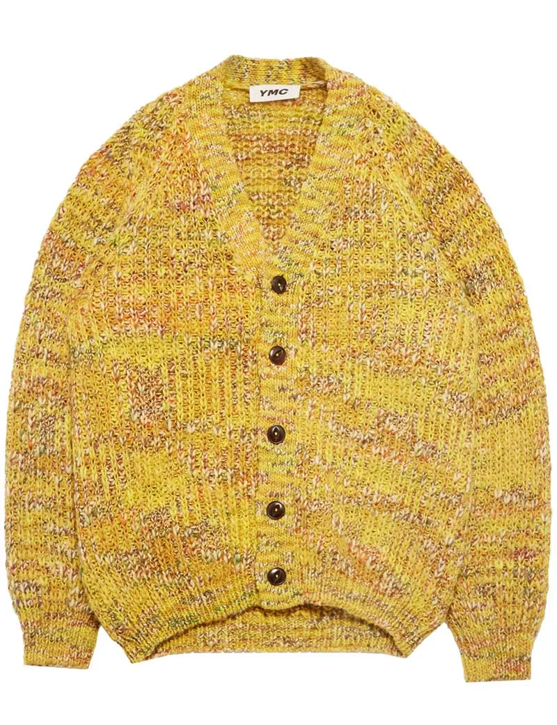 Ymc Kurt Cardigan Space Dyed Yellow Multi