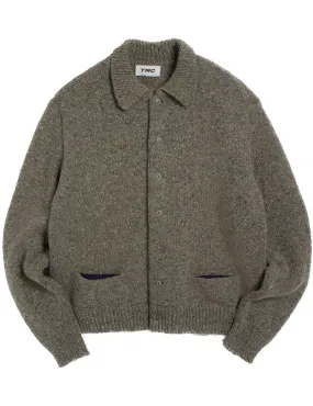 YMC Rat Pack Collared Cardigan Grey